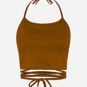 Wrap around halter crop top